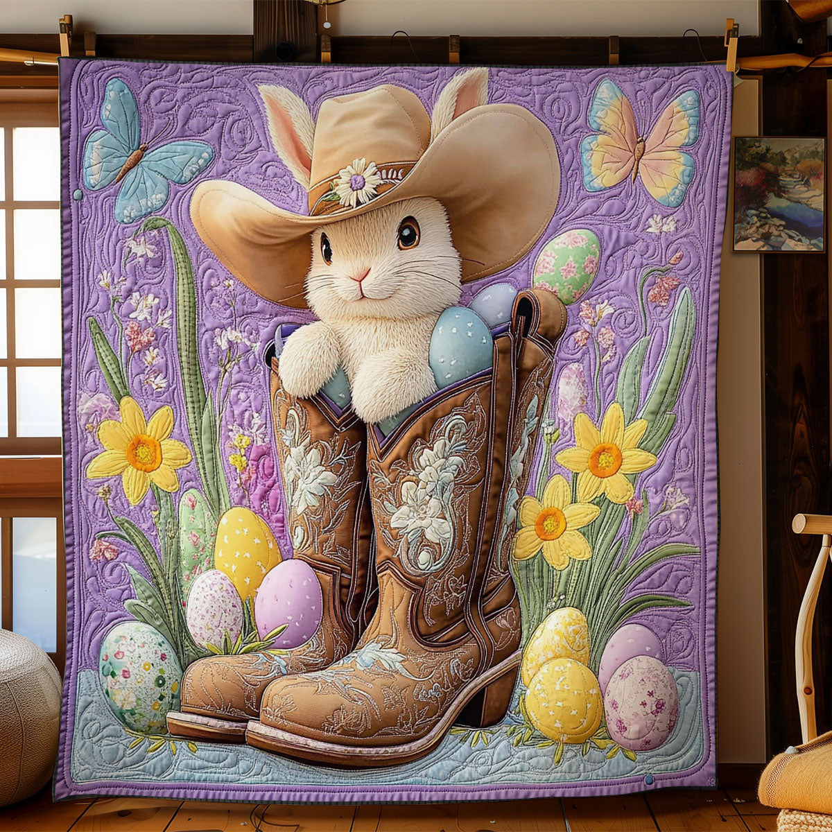 Easter Bunny In Boots WY1703110CL Quilt