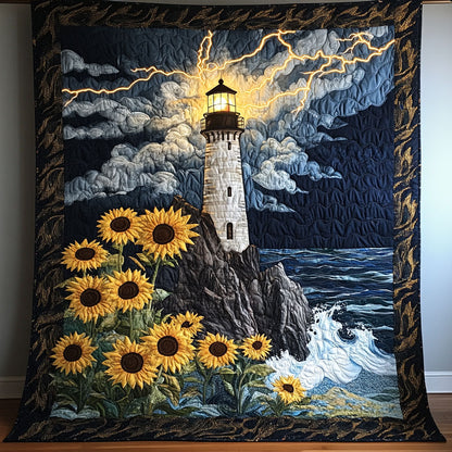 Thunderstorm Lighthouse And Sunflower WY1507024CL Quilt