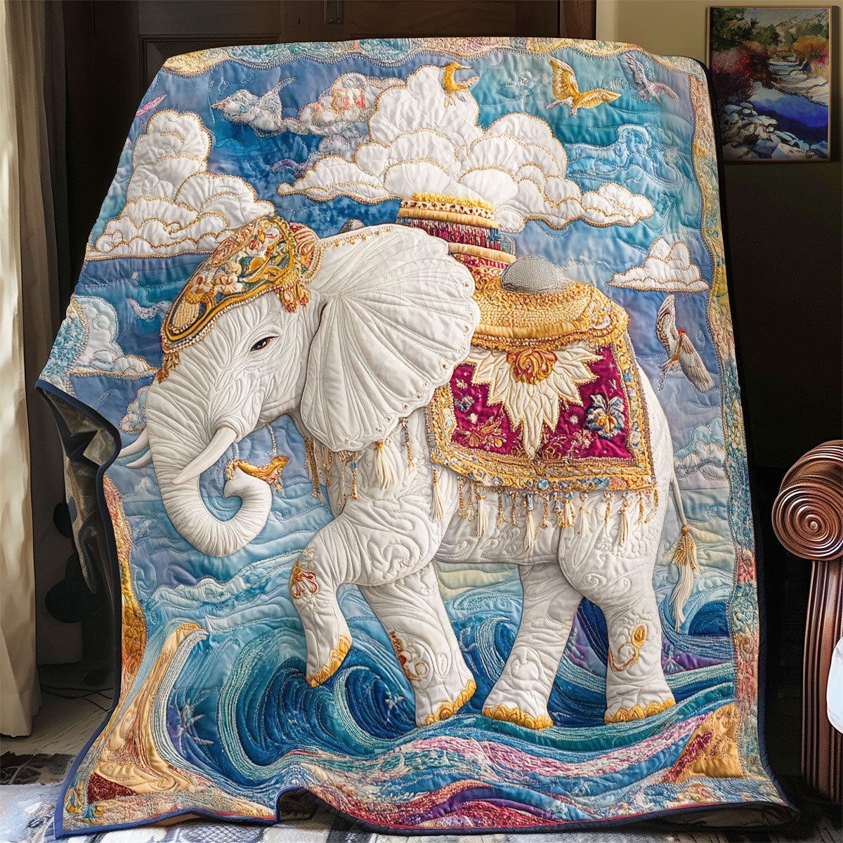 Royal White Elephant WY1002132CL Quilt