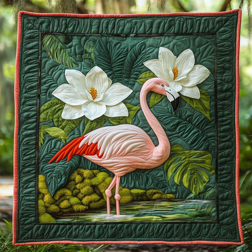 Flamingo In Magnolia Garden WY2803011CL Quilt