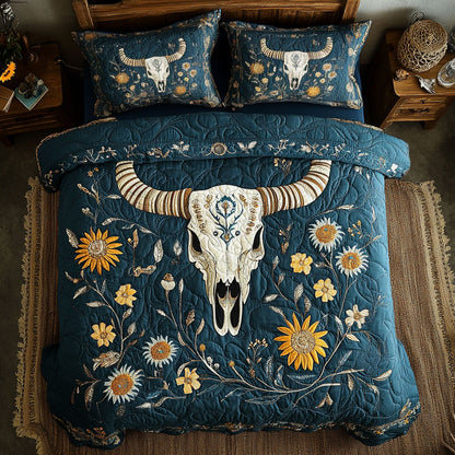 Bull Skull Bloom WY1703031CL Duvet Cover Set