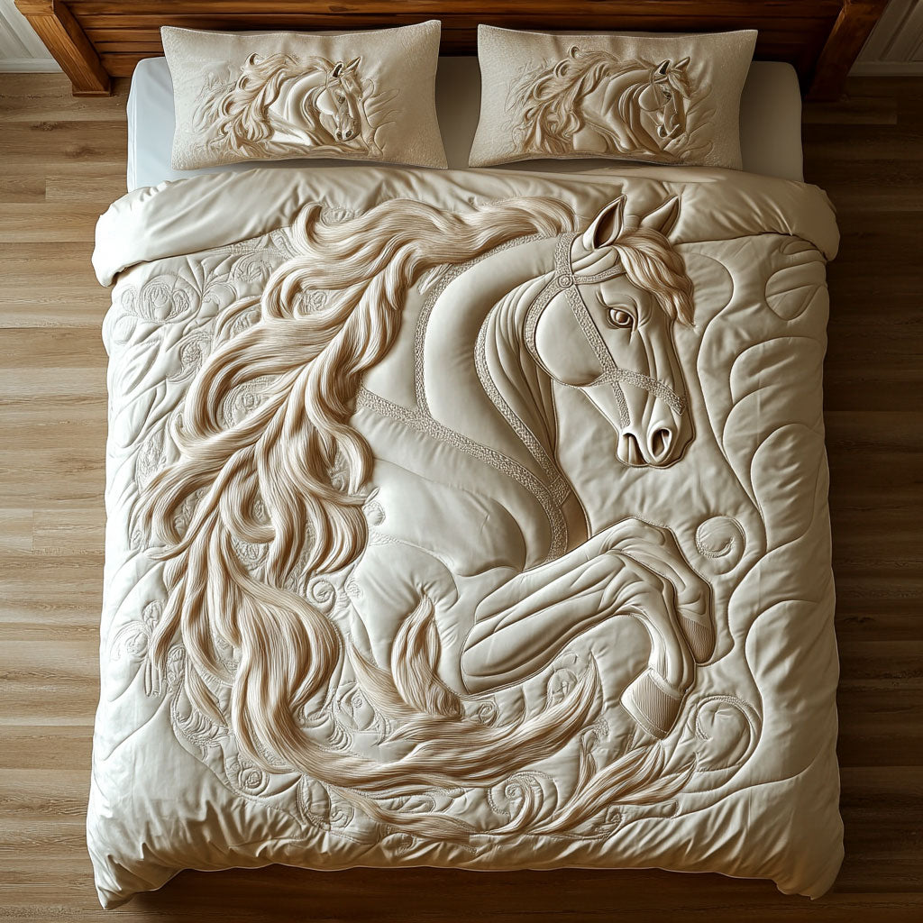 White Horse Portrait WY2904044CL Duvet Cover Set