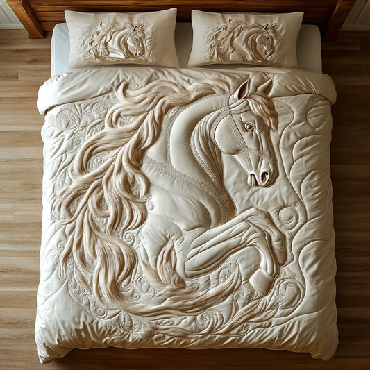 White Horse Portrait WY2904044CL Duvet Cover Set