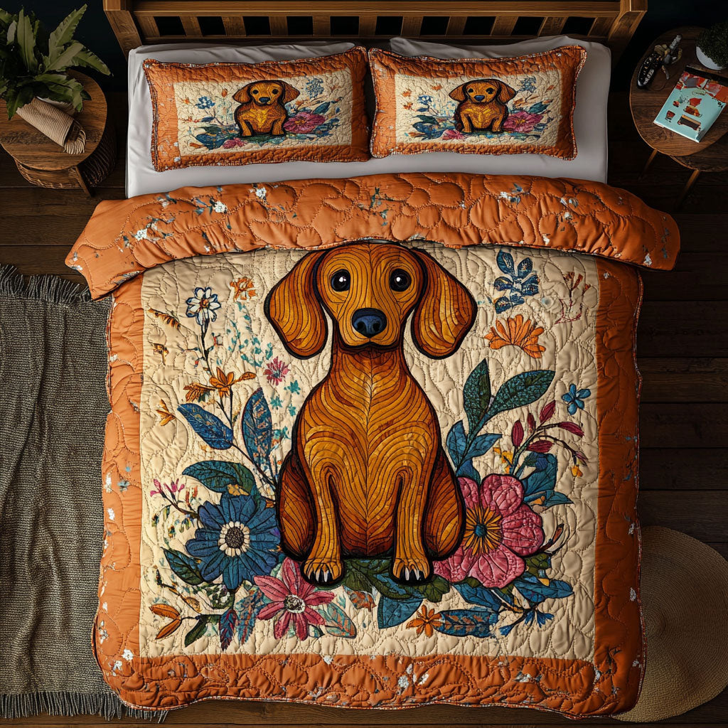 Dachshund Garden WY2005004CL Duvet Cover Set