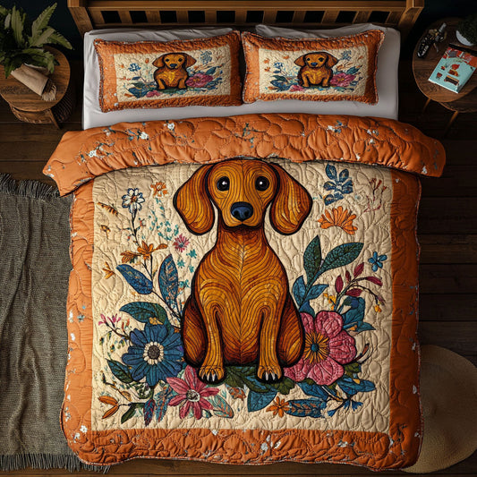 Dachshund Garden WY2005004CL Duvet Cover Set