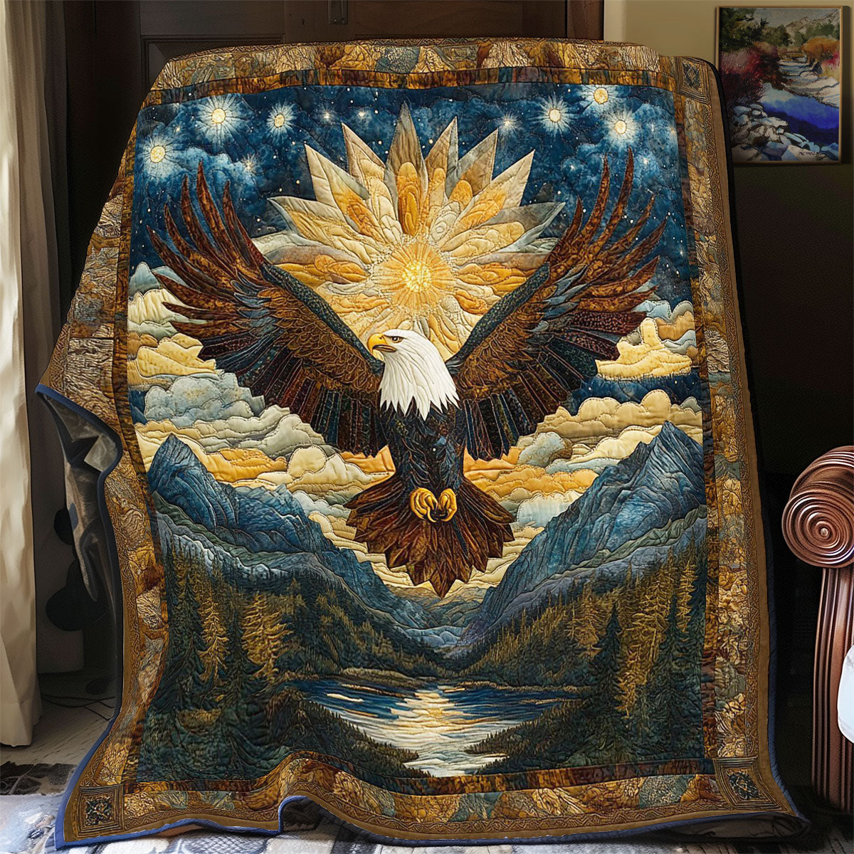 Eagle In Forest WY1002053CL Quilt