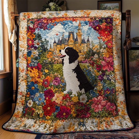 Dog In Colorful Garden WY0402012CL Quilt