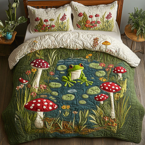 Frog In Forest Pond WY2502032CL Duvet Cover Set