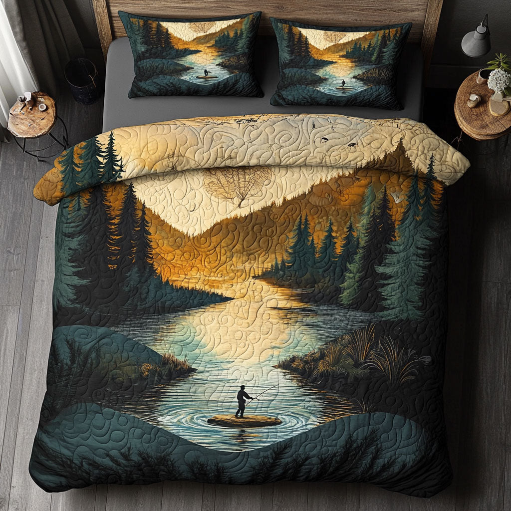 Fishing Golden Hour On The River WU1703010CL Duvet Cover Set