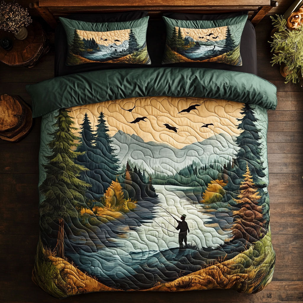 Fishing Serenity By The Stream WU1703011CL Duvet Cover Set