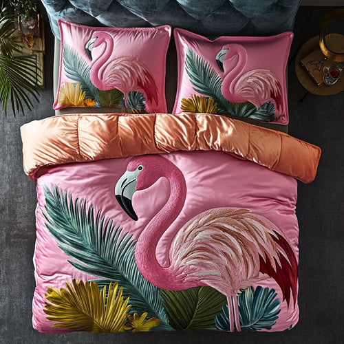 Flamingo Tropical Sunset WU1802046CL Duvet Cover Set