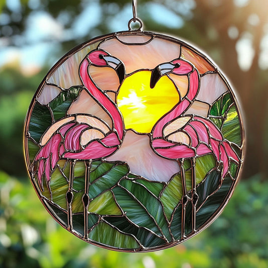 Flamingo WU1402031CL Stained Glass Suncatcher