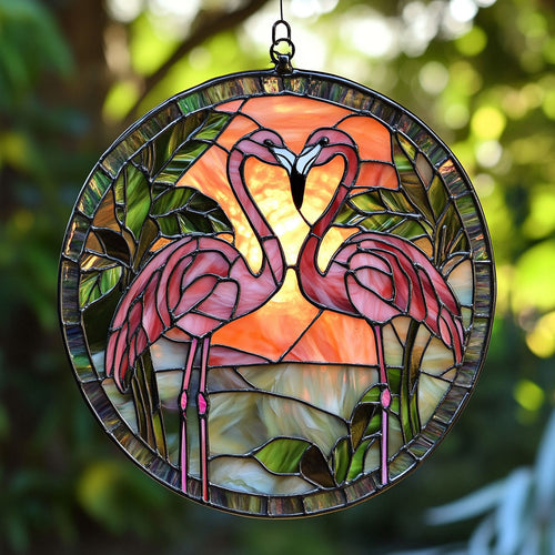 Flamingo WU1402096CL Stained Glass Suncatcher