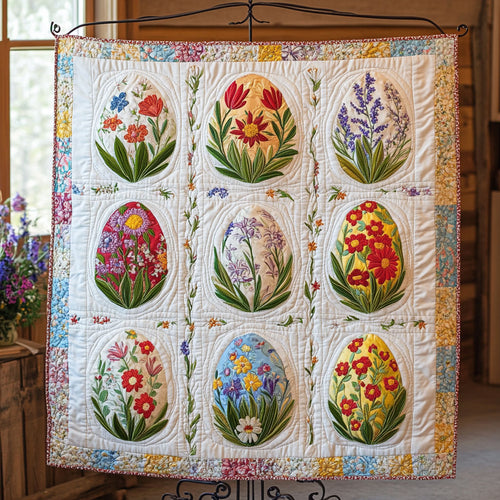 Floral Easter Eggs WU0503054CL Quilt