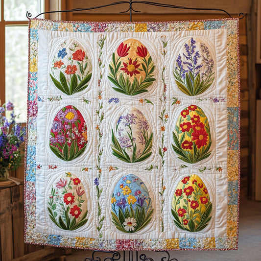 Floral Easter Eggs WU0503054CL Quilt