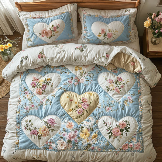 Floral Heart Patchwork WU0403077CL Duvet Cover Set