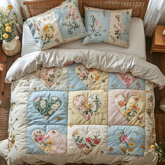 Floral Heart Patchwork WU0403078CL Duvet Cover Set