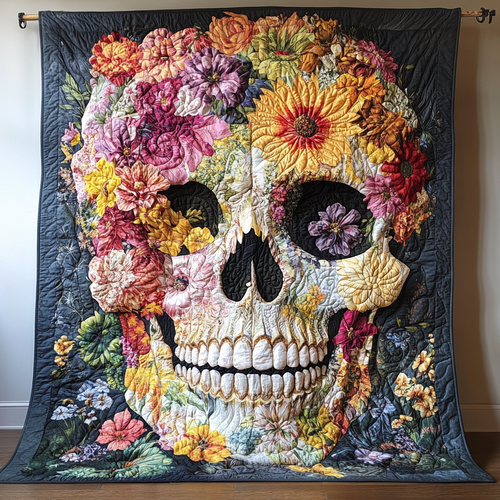 Floral Skull WU1601026CL Quilt