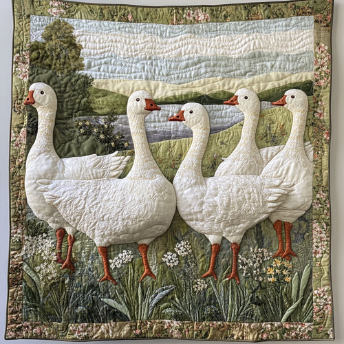 Geese Among The Wildflowers WU1303024CL Quilt