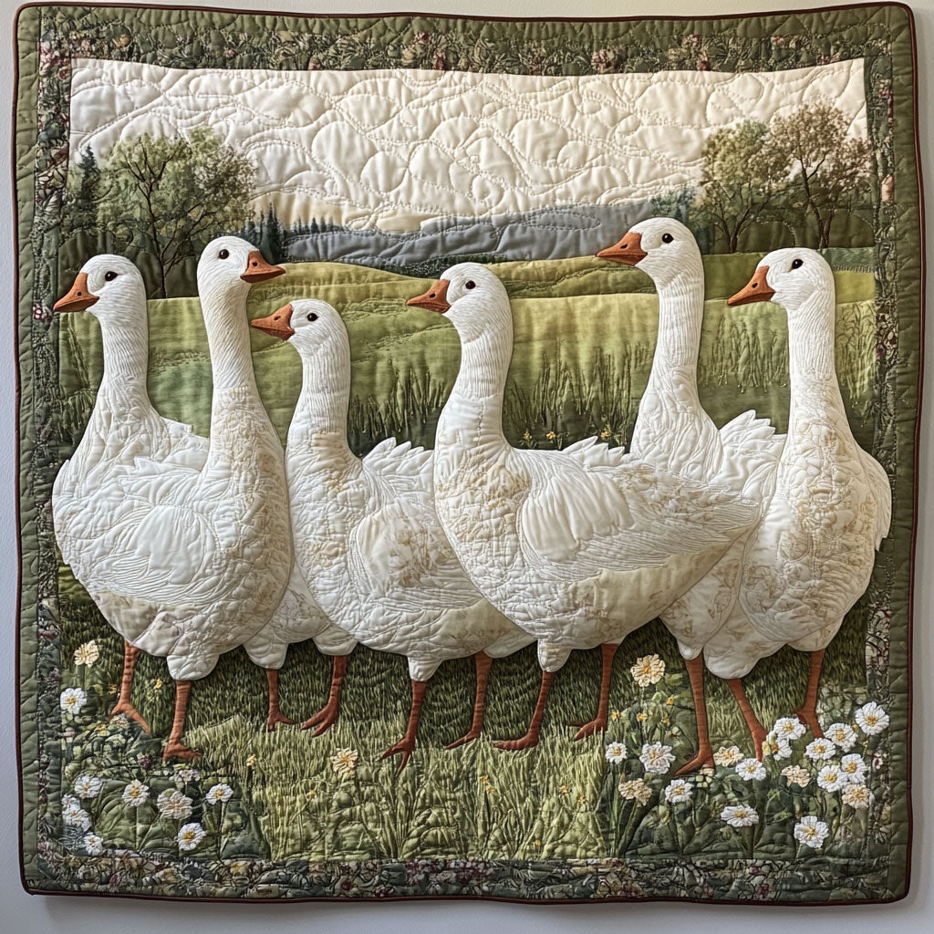 Geese Among The Wildflowers WU1303025CL Quilt