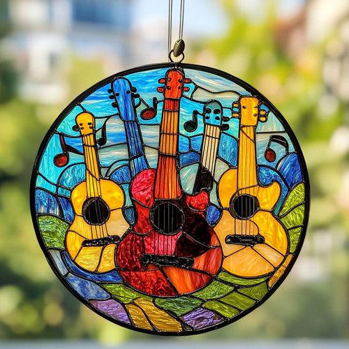 Guitar Rock WU1601002CL Stained Glass Suncatcher