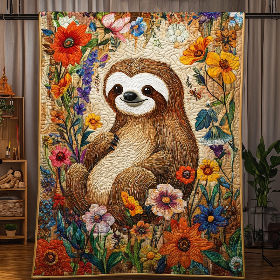 Happy Sloth WU0401113CL Quilt