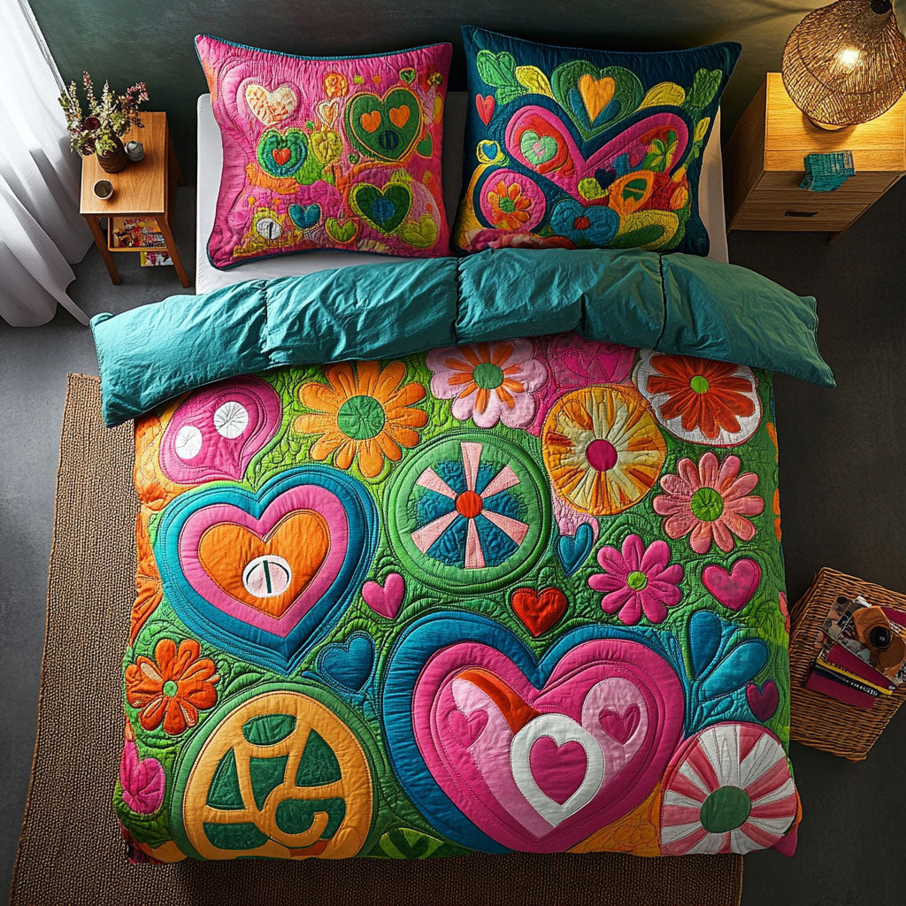 Hippie Peace Sign WU0302045CL Duvet Cover Set