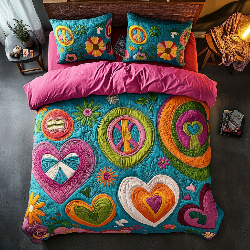 Hippie Peace Sign WU0302046CL Duvet Cover Set