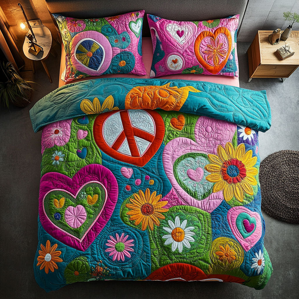 Hippie Peace Sign WU0302048CL Duvet Cover Set