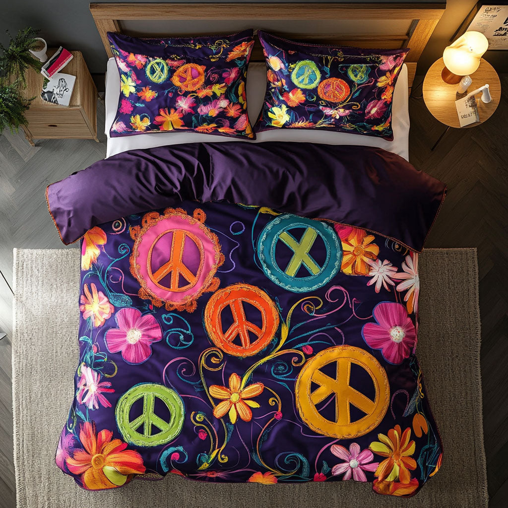 Hippie Peace Sign WU0302051CL Duvet Cover Set