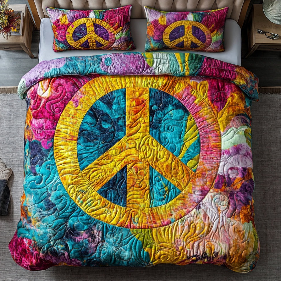 Hippie Peace Sign WU1701003CL Duvet Cover Set