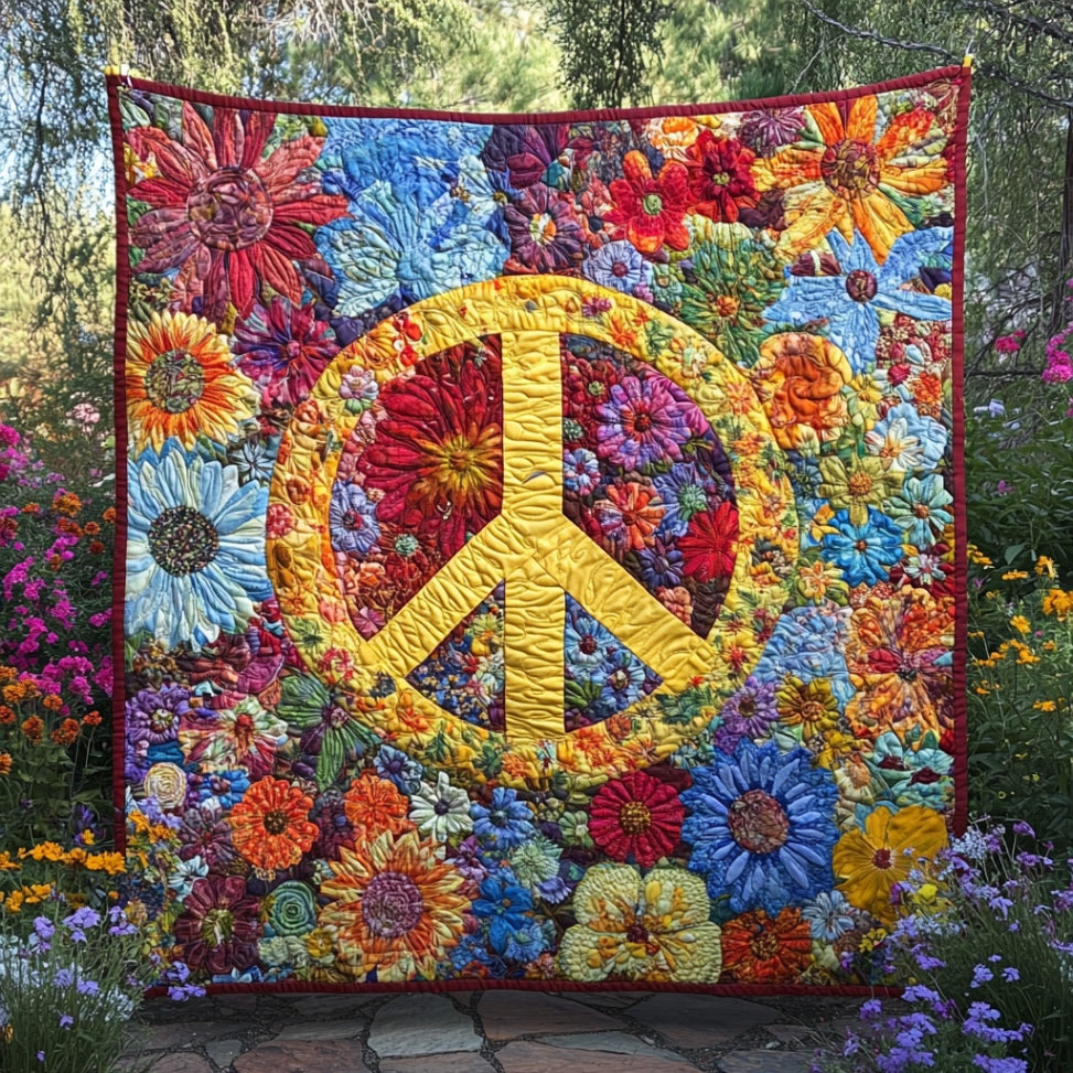 Hippie Peace Sign WU1801012CL Quilt