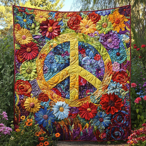 Hippie Peace Sign WU1801013CL Quilt