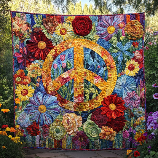 Hippie Peace Sign WU1801014CL Quilt