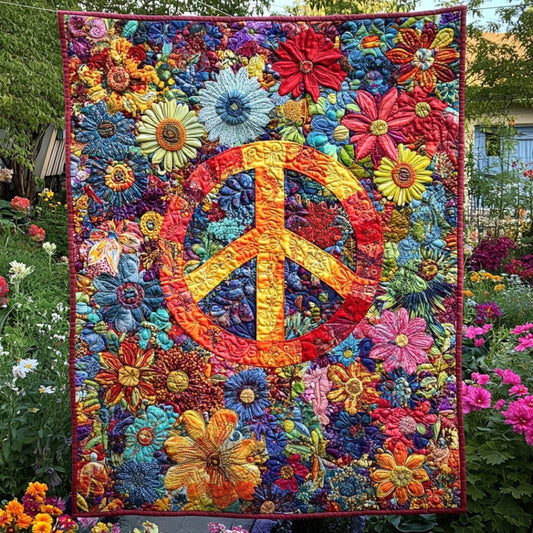 Hippie Peace Sign WU1801015CL Quilt