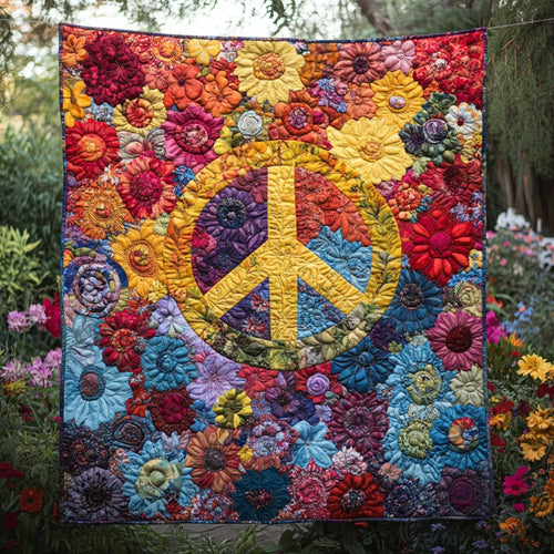 Hippie Peace Sign WU1801017CL Quilt