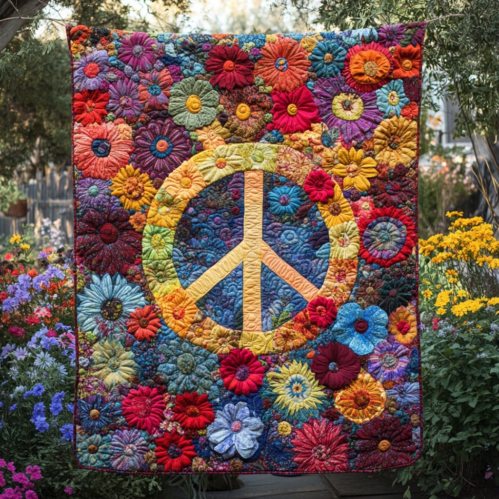 Hippie Peace Sign WU1801018CL Quilt