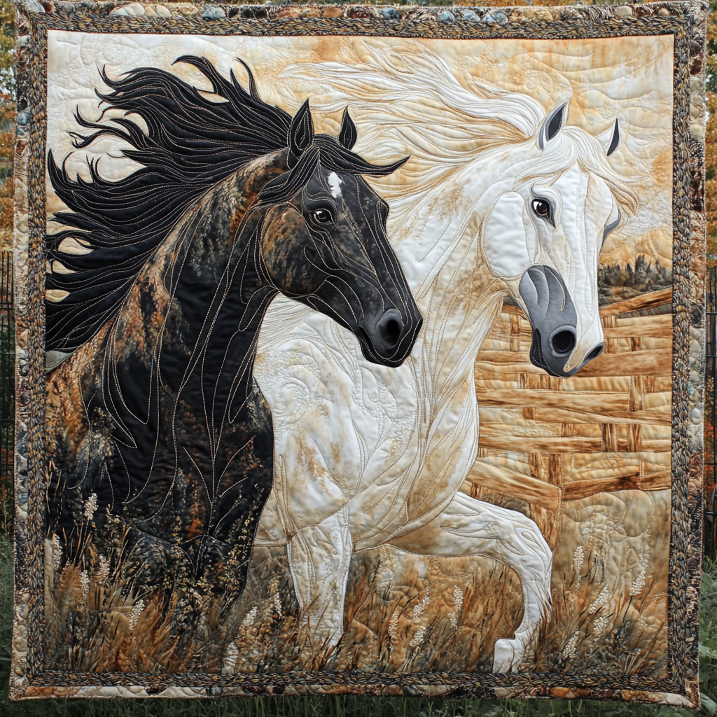 Horse Running In The Field WU0301023CL Quilt