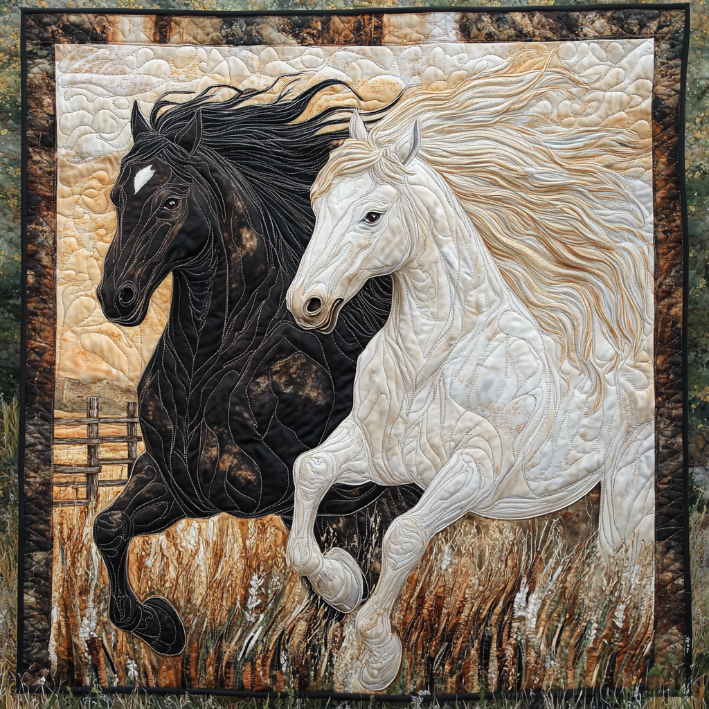 Horse Running In The Field WU0301024CL Quilt