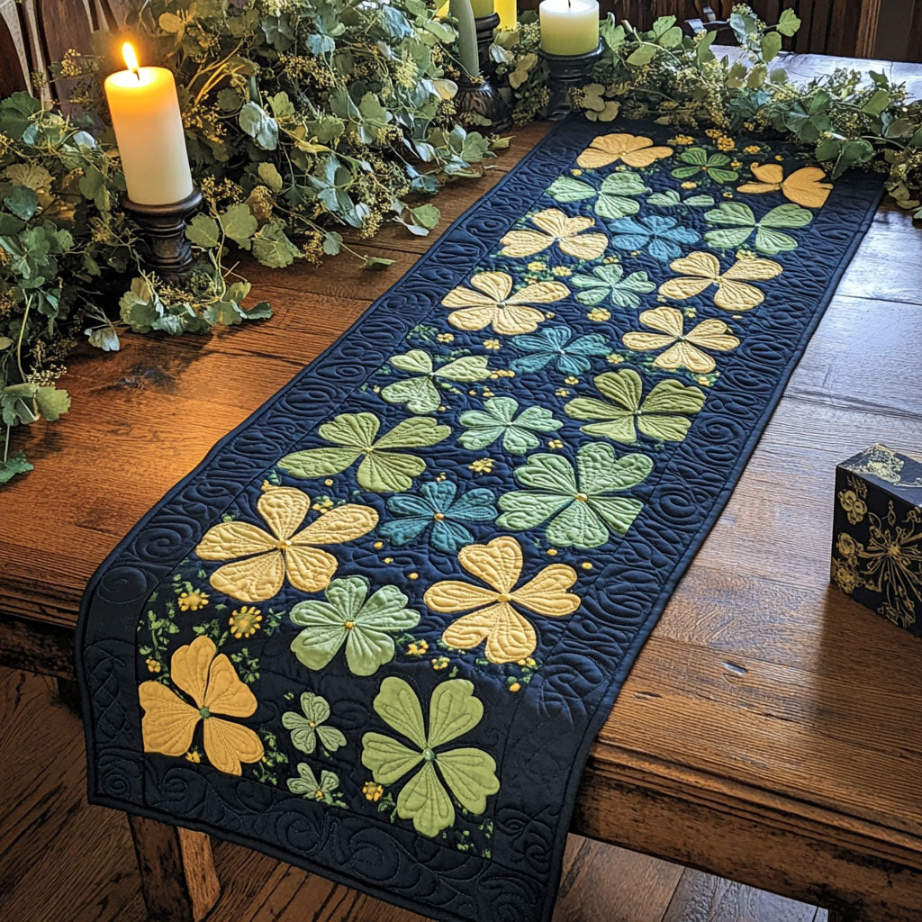 Irish Four-leaf Clover WU0303019CL Quilted Table Runner