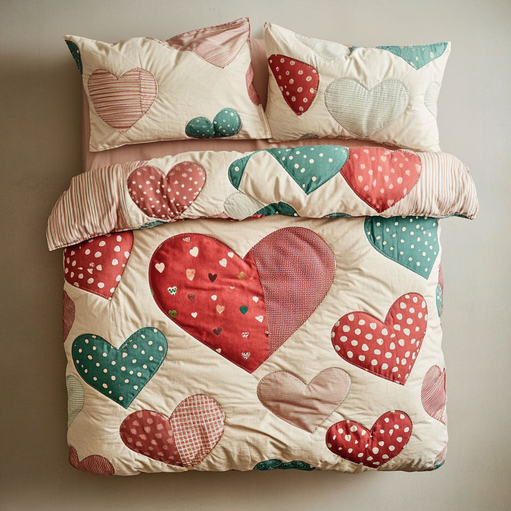 Lovely Heart Patchwork WU1202026CL Duvet Cover Set