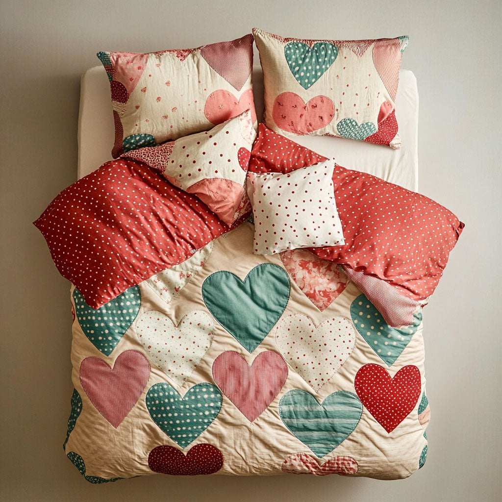 Lovely Heart Patchwork WU1202027CL Duvet Cover Set