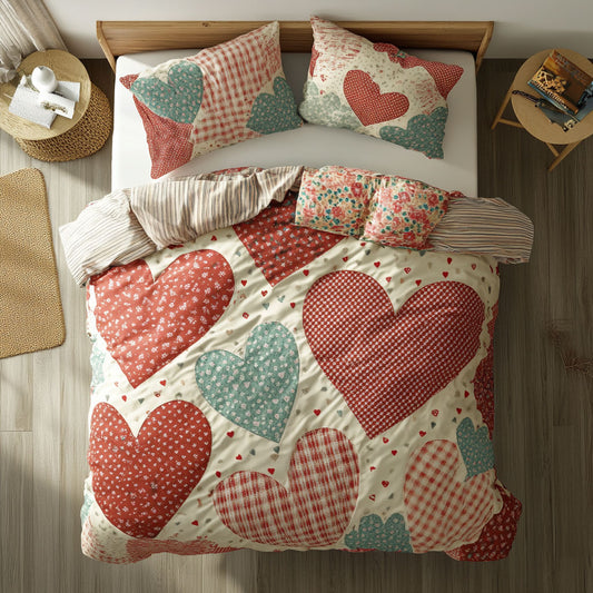 Lovely Heart Patchwork WU1202028CL Duvet Cover Set