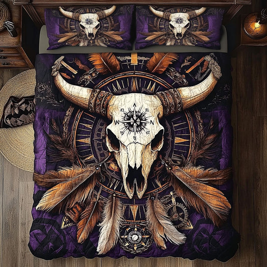 Majestic Bull Skull WU2602008CL Duvet Cover Set