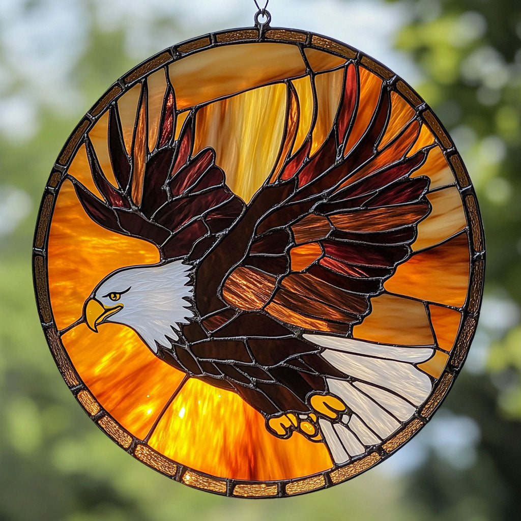 Majestic Eagle WU1601079CL Stained Glass Suncatcher