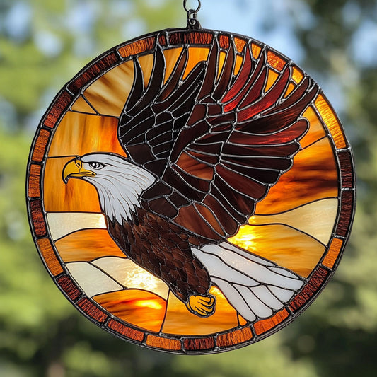 Majestic Eagle WU1601080CL Stained Glass Suncatcher