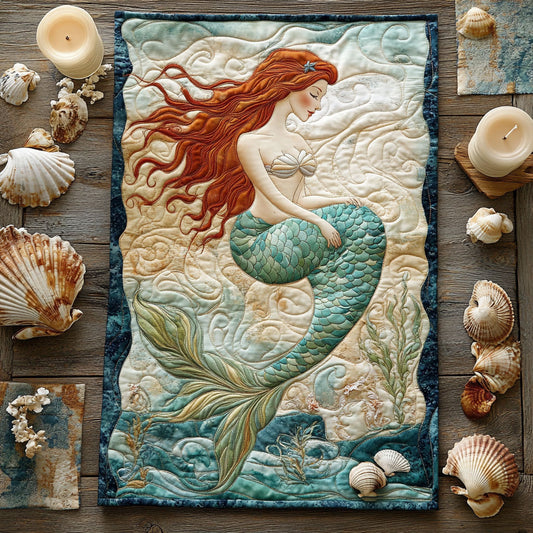 Mermaid Ocean Waves WU0303045CL Quilted Table Runner