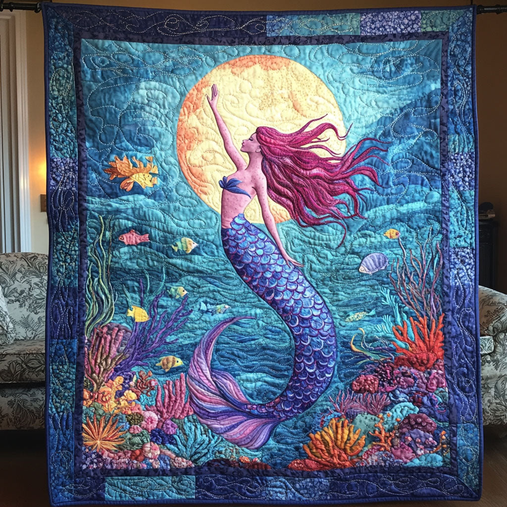 Mermaid Ocean Waves WU0503022CL Quilt