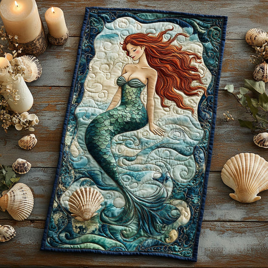 Mermaid WU0303046CL Quilted Table Runner