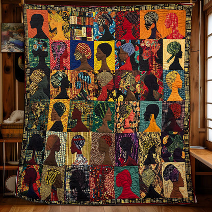 African Golden Crowns & Vibrant Souls WU1803063CL Quilt